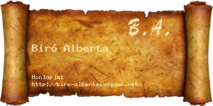Biró Alberta névjegykártya