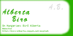 alberta biro business card